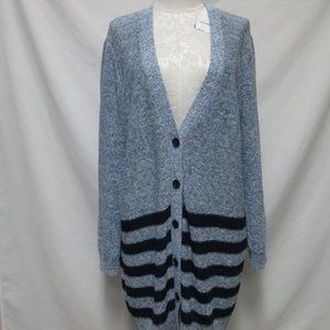 Nordstrom Collection Cardigan Boyfriend sweater Linen Cotton Size Sz X Large XL